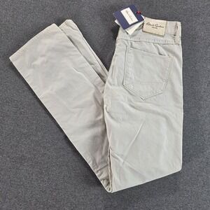 Robert‎ Graham Mens Pants 32x34 Khaki Stone Slim Jim Flat Front Cotton NWT